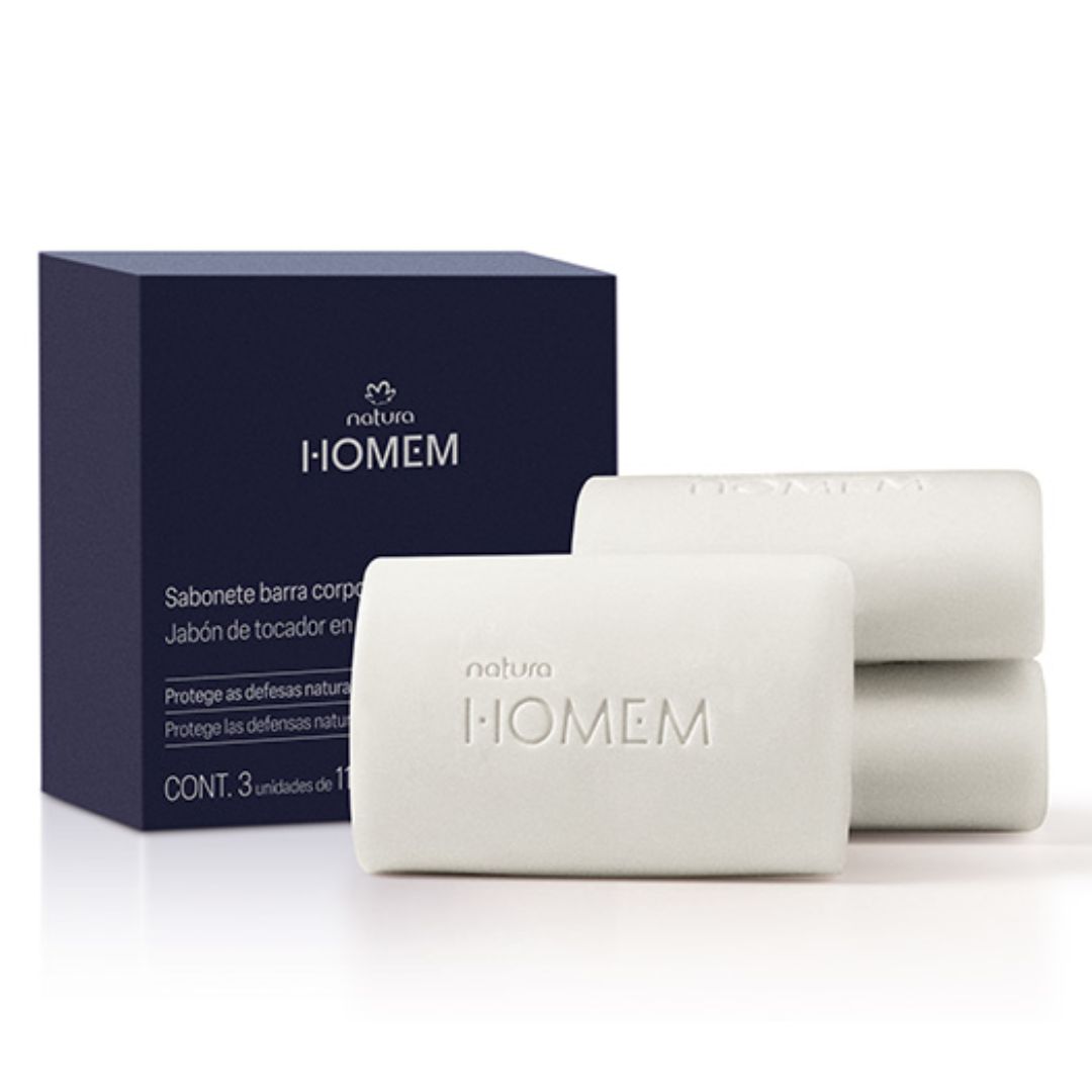 Homem Jabones en Barra Cuerpo y Barba | Caja con 3 unidades, 110 g c/u